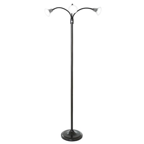 Lavish Home Lavish Home 72-4001B 3 Head Floor Lamp with Adjustable Arms; Black 72-4001B